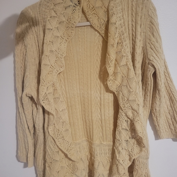 Lauren Ralph Lauren Sweaters - Lauren Ralph Lauren LRL Lauren Jeans Co. Beige Tan Knit Cardigan Size 1xL